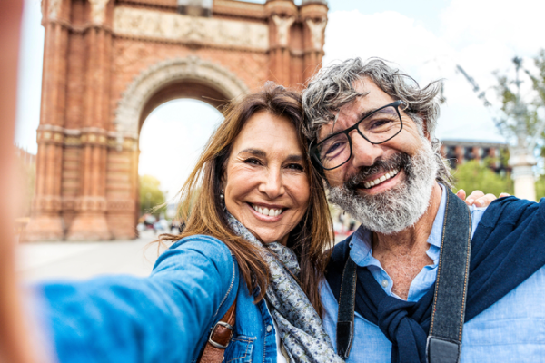 Stock photo of tourists taking a selfie