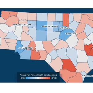 North Carolina map of payer types at the county level