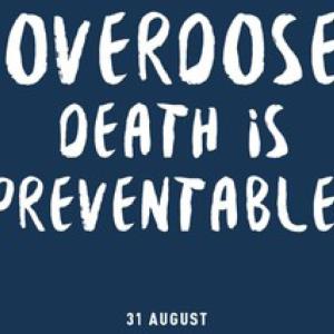 Overdose Death is Preventable sign