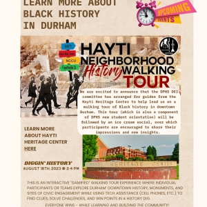Hayti Neighborhood History Walking Tour Graphic 2023