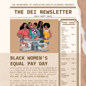 The first page of the DEI July-Sept Newsletter