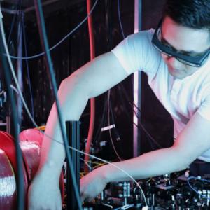 Person working on machine