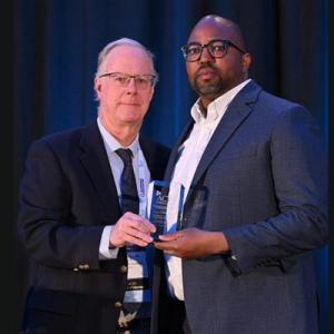 Okeke receiving award